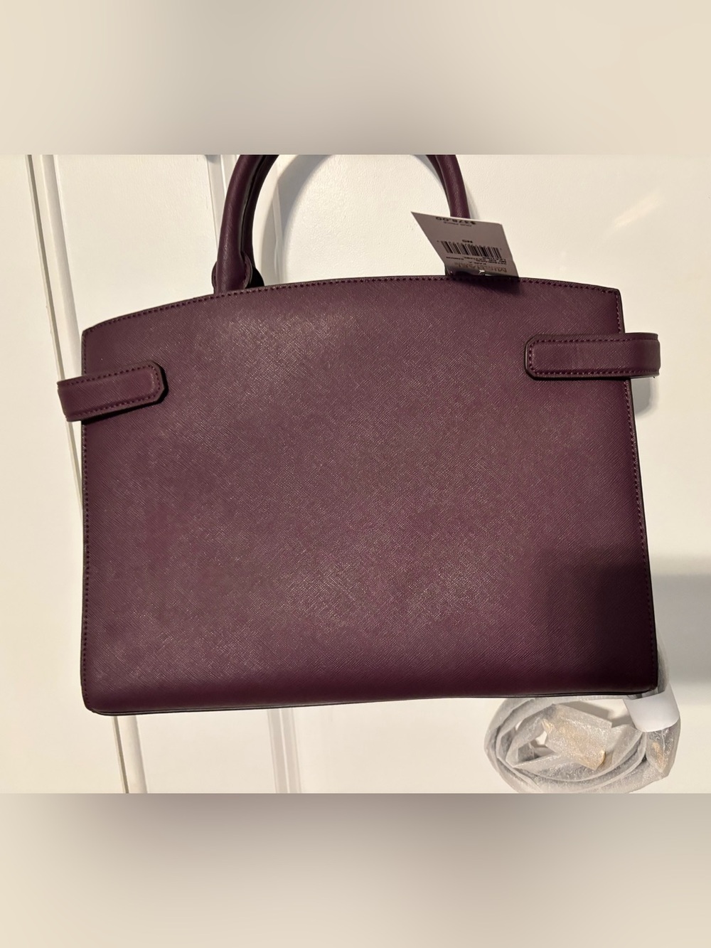 Michael Kors Plum Karla Saffiano Satchel with Gold Hardware Brand NWTs - Picture 3 of 13
